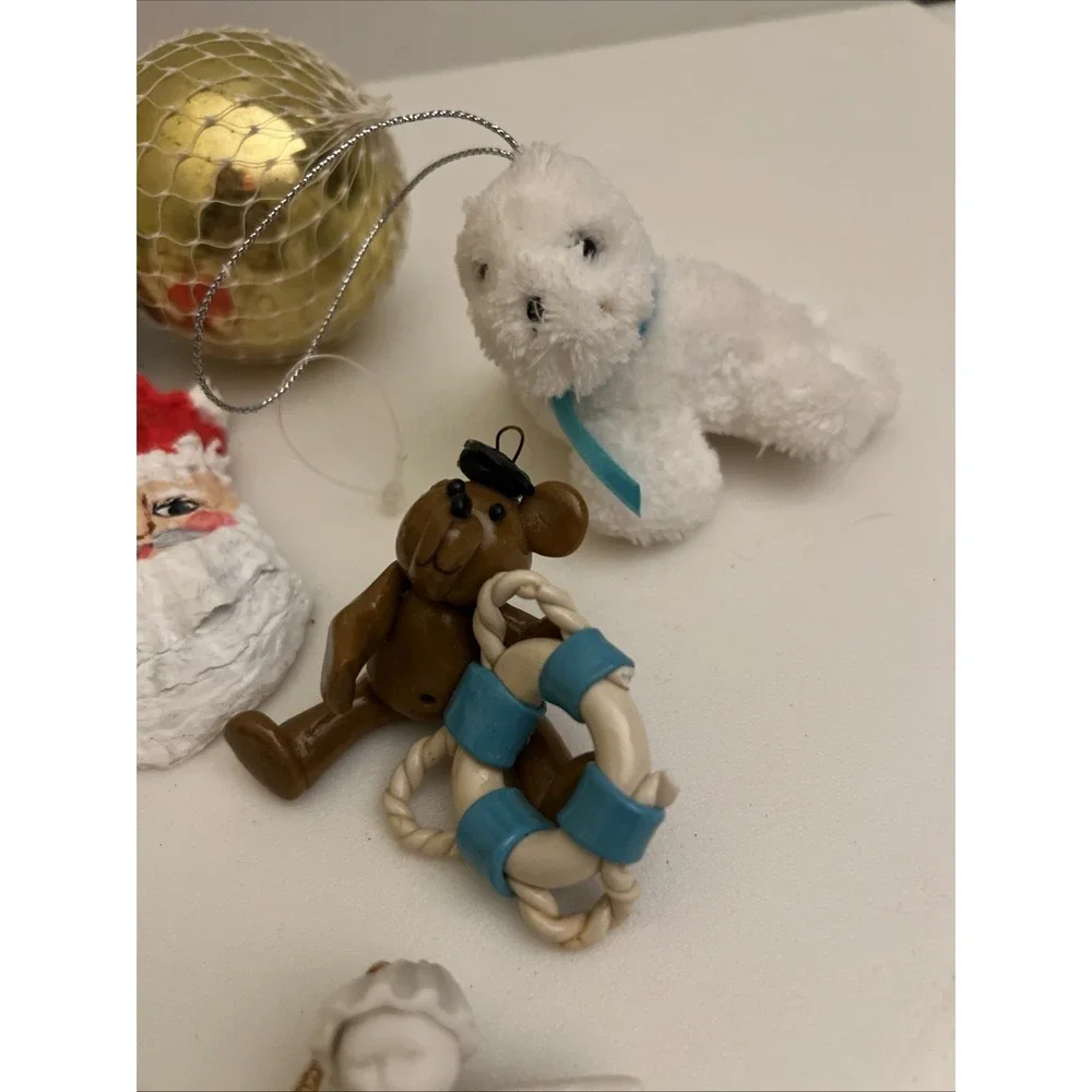 Nautical‎ Beach Sailor  Christmas Ornaments Lot Of 16 And Santa Lighthouse